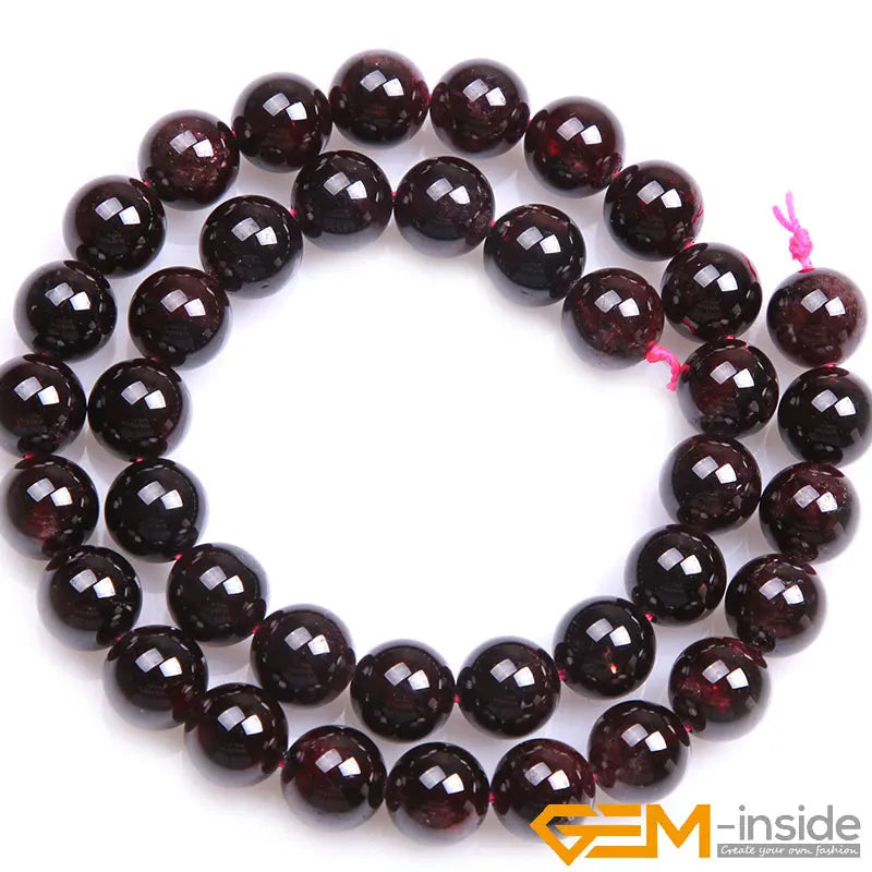 Natural Dark Red Garnet Round Beads – 15" Strand for DIY Jewelry Making (6mm / 8mm / 10mm) - Image 11