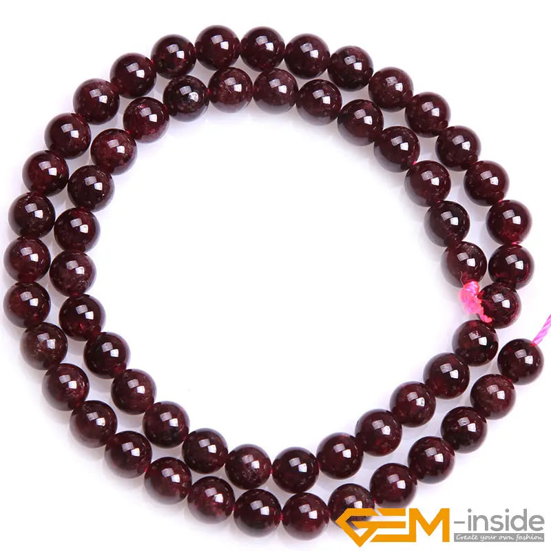 Natural Dark Red Garnet Round Beads – 15" Strand for DIY Jewelry Making (6mm / 8mm / 10mm) - Image 10
