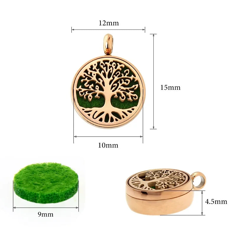 12mm Stainless Steel Aroma Locket Necklace – Essential Oil Diffuser Pendant Jewelry - Image 4