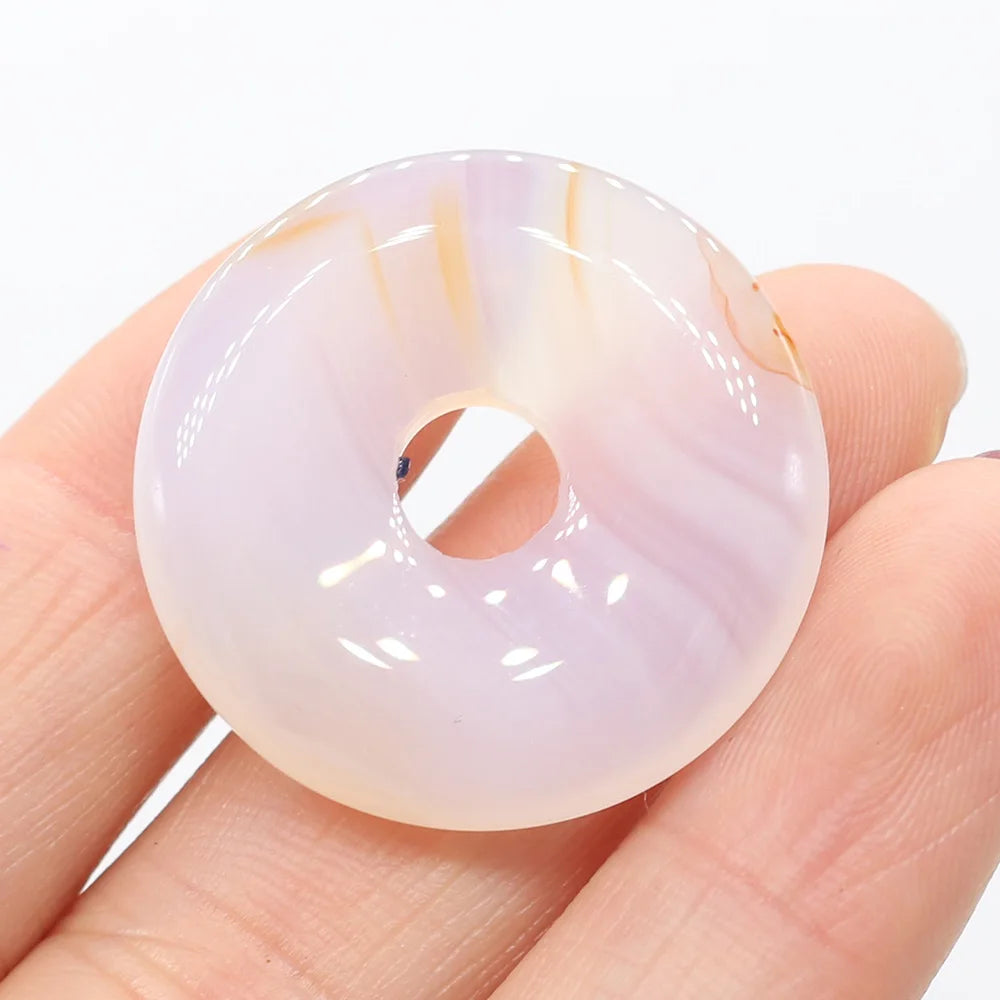 Natural Stone Donut Charms – 30mm Semi-Porous Beads for DIY Jewelry Making - Image 20