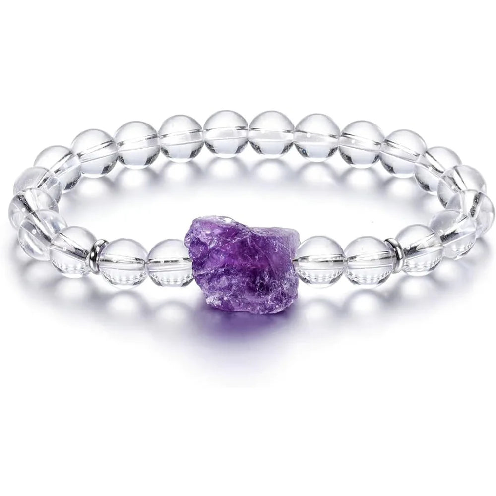 Natural Amethyst Quartz Beaded Bracelet – Wellness & Yoga Jewelry for Women - Image 9