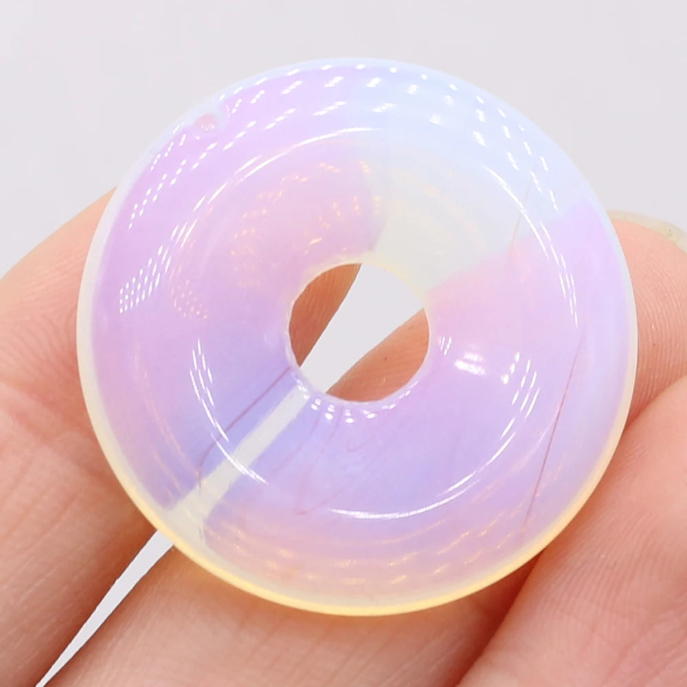 Natural Stone Donut Charms – 30mm Semi-Porous Beads for DIY Jewelry Making - Image 18