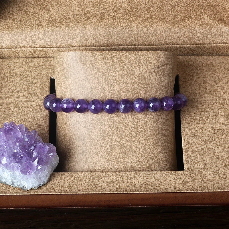 Genuine Amethyst Natural Crystal Bracelet – Real Stone Beads for Women’s Healing & Energy Balance - Image 3