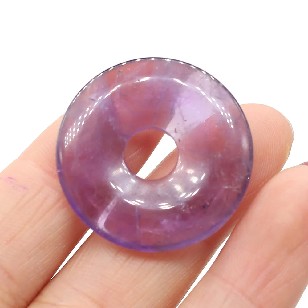 Natural Stone Donut Charms – 30mm Semi-Porous Beads for DIY Jewelry Making - Image 29