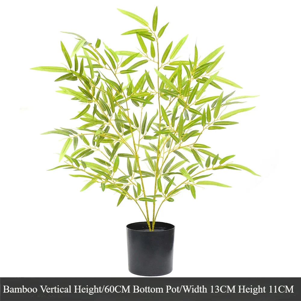 Artificial Bamboo Tree with Real Trunk – Lifelike Faux Plant for Indoor Home Decor - Image 7