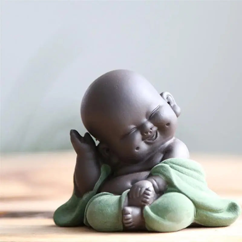 Ceramic Maitreya Buddha Statue Tea Sculpture - Image 11