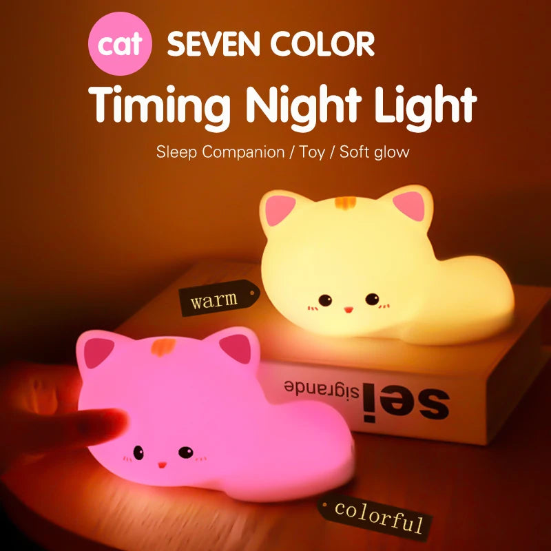 Cute Cat Silicone Nightlight