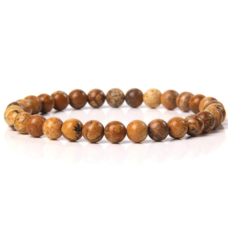 6MM Natural Stone Bead Stretch Bracelet – Energy Healing Agate Elastic Bangle for Men & Women - Image 16