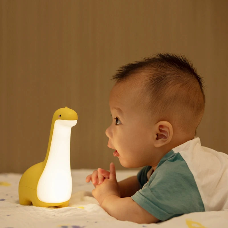 Cute Dinosaur Night Light – USB Rechargeable Bedside Lamp with Timer for Kids - Image 5