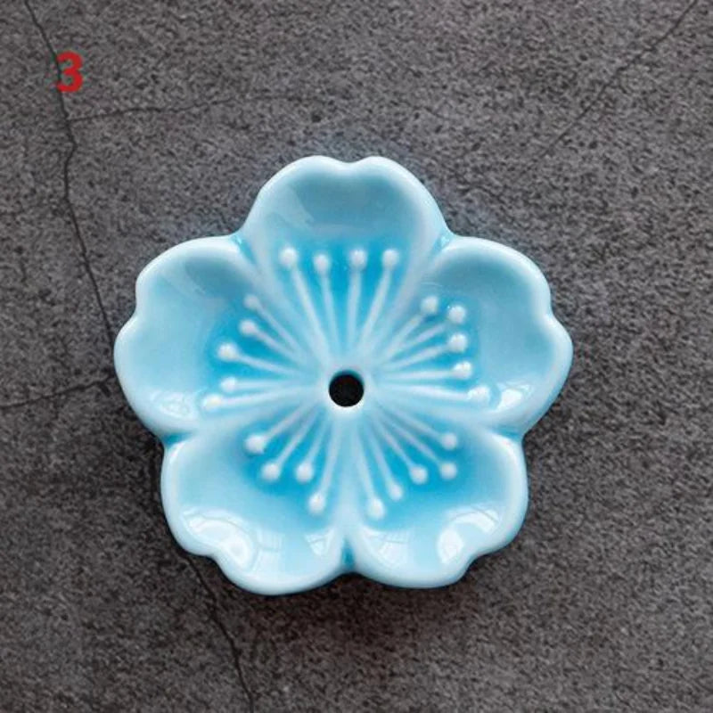 Ceramic Cherry Blossom Incense Burner – Elegant Stick Holder for Home, Office & Teahouse Decor - Image 17
