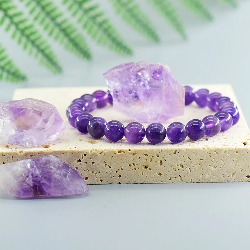 Natural Amethyst Quartz Crystal Bead Bracelet Health Bracelet for Women Weight Loss Fatigue Pressure Fatigue Relief Yoga Jewelry - Image 3