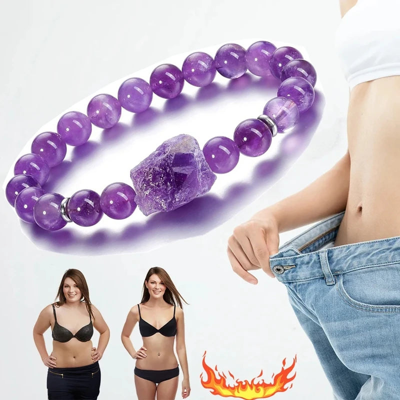 Natural Amethyst Quartz Beaded Bracelet – Wellness & Yoga Jewelry for Women