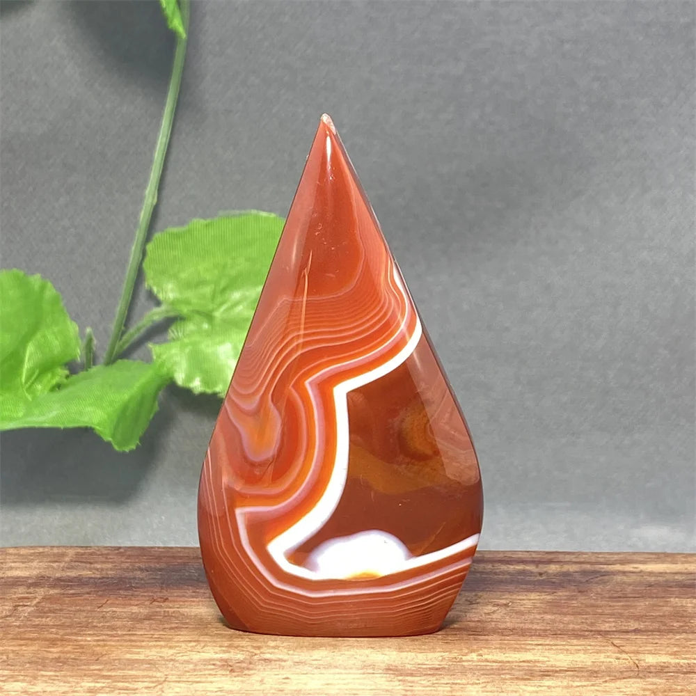 Natural Red Agate Striped Crystal Ornament - Image 3