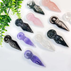 Natural Crystal Goddess Statue Carving – Pocket-Sized Home Decoration & Spiritual Gift