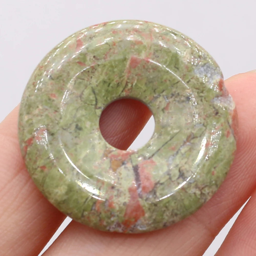 Natural Stone Donut Charms – 30mm Semi-Porous Beads for DIY Jewelry Making - Image 17