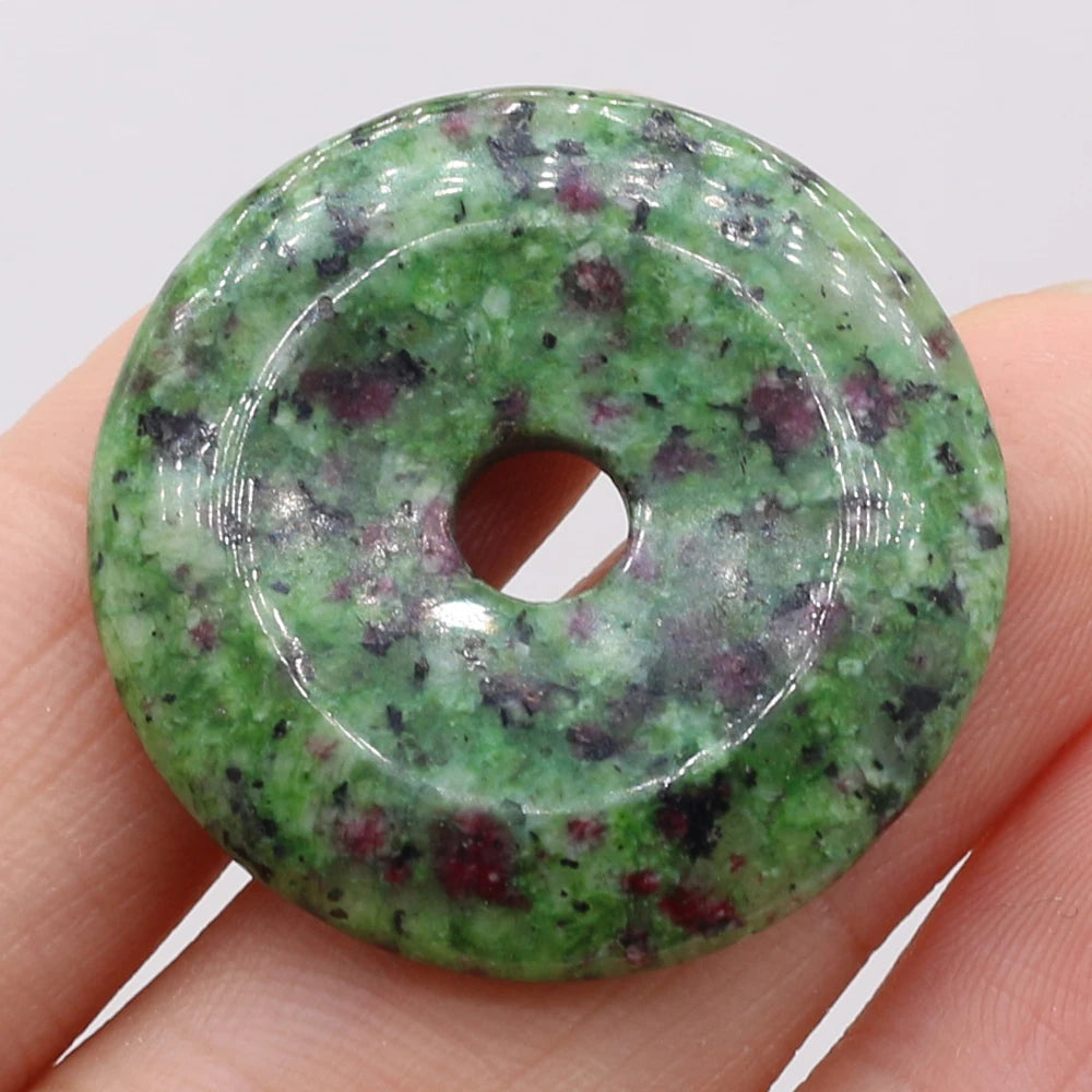 Natural Stone Donut Charms – 30mm Semi-Porous Beads for DIY Jewelry Making - Image 23