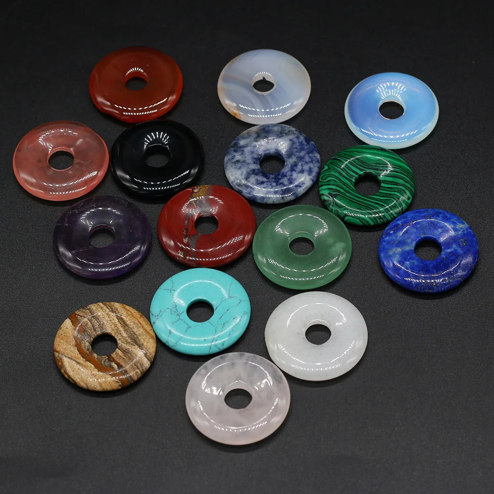 Natural Stone Donut Charms – 30mm Semi-Porous Beads for DIY Jewelry Making - Image 6