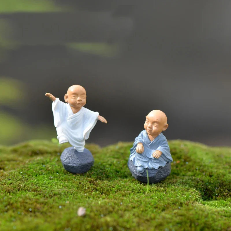4-Piece Kawaii Chinese Buddhist Monks Figurine Set - Image 2
