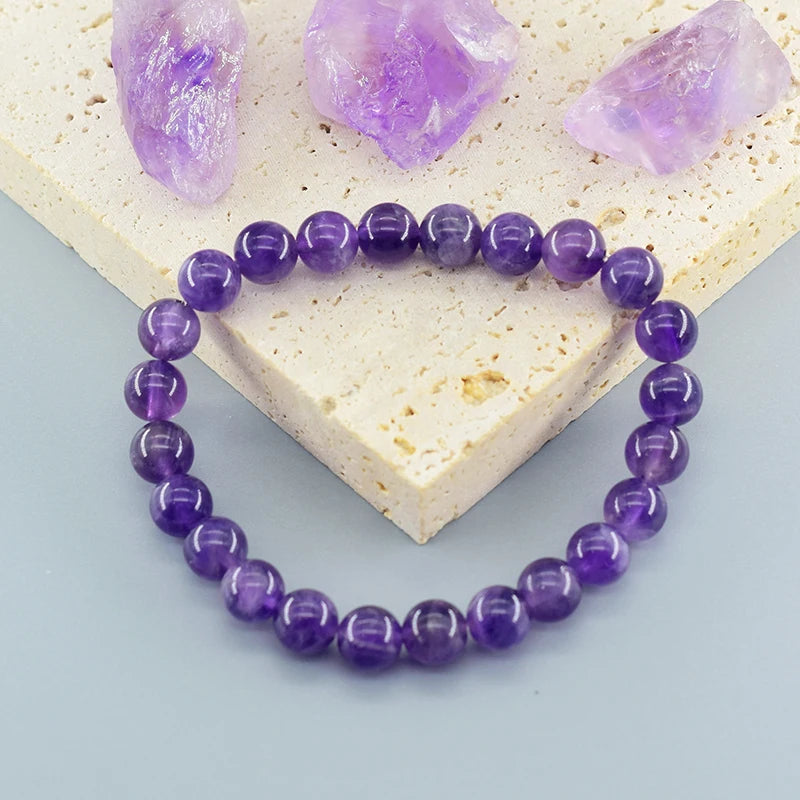 Natural Amethyst Quartz Crystal Bead Bracelet Health Bracelet for Women Weight Loss Fatigue Pressure Fatigue Relief Yoga Jewelry - Image 4