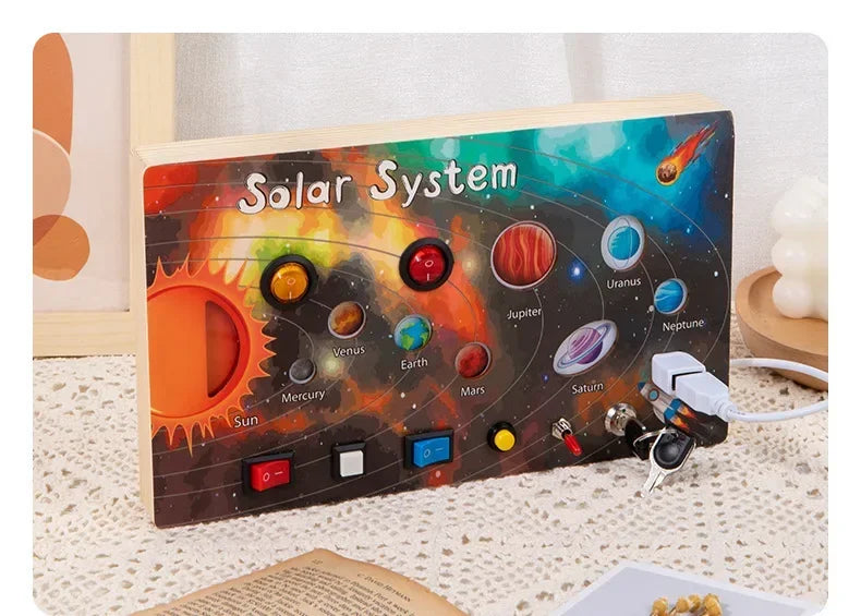 Montessori Busy Board Circuit - LED Light Socket Toy - Image 9