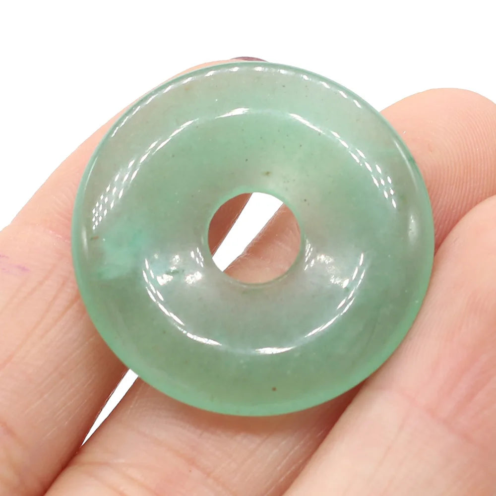 Natural Stone Donut Charms – 30mm Semi-Porous Beads for DIY Jewelry Making - Image 21