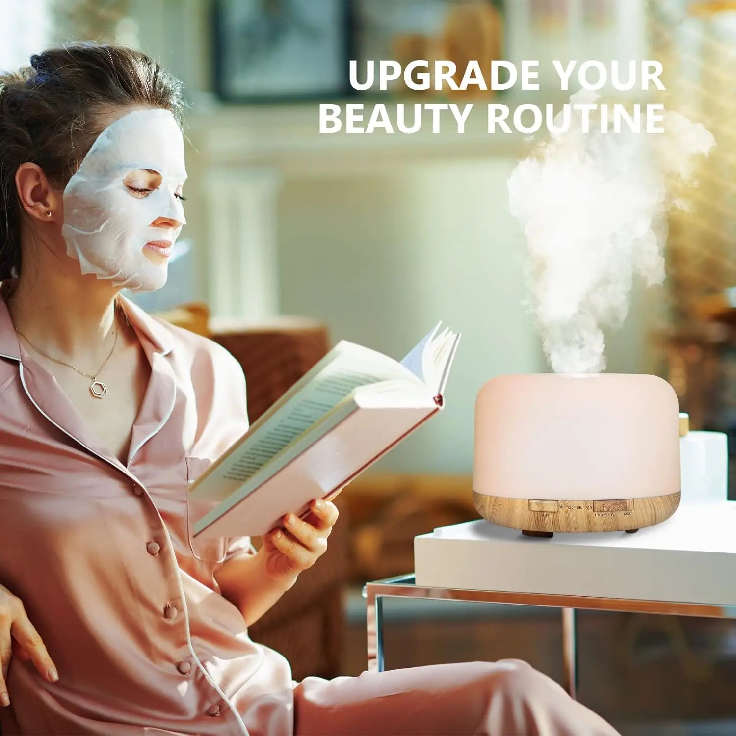 500ML USB Wood Grain Aroma Diffuser - Image 4