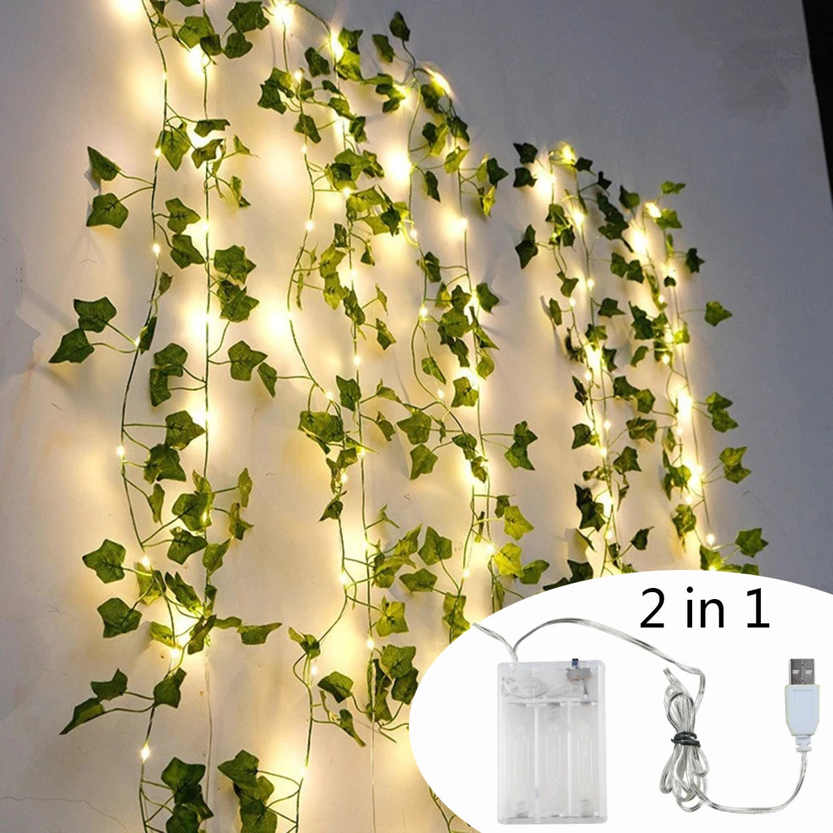 Flower Green Leaf String Lights