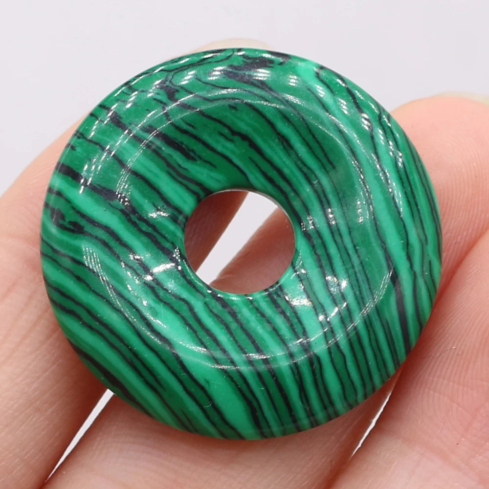 Natural Stone Donut Charms – 30mm Semi-Porous Beads for DIY Jewelry Making - Image 8