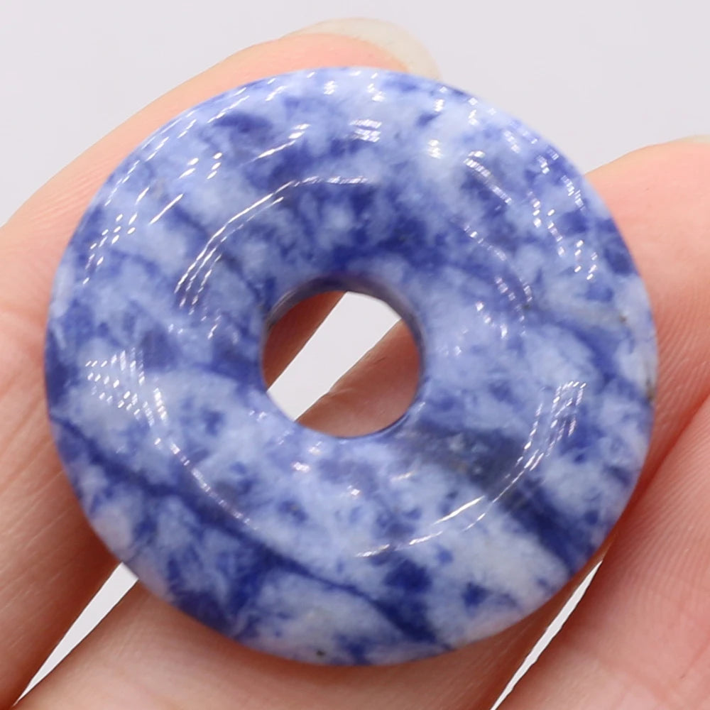 Natural Stone Donut Charms – 30mm Semi-Porous Beads for DIY Jewelry Making - Image 22