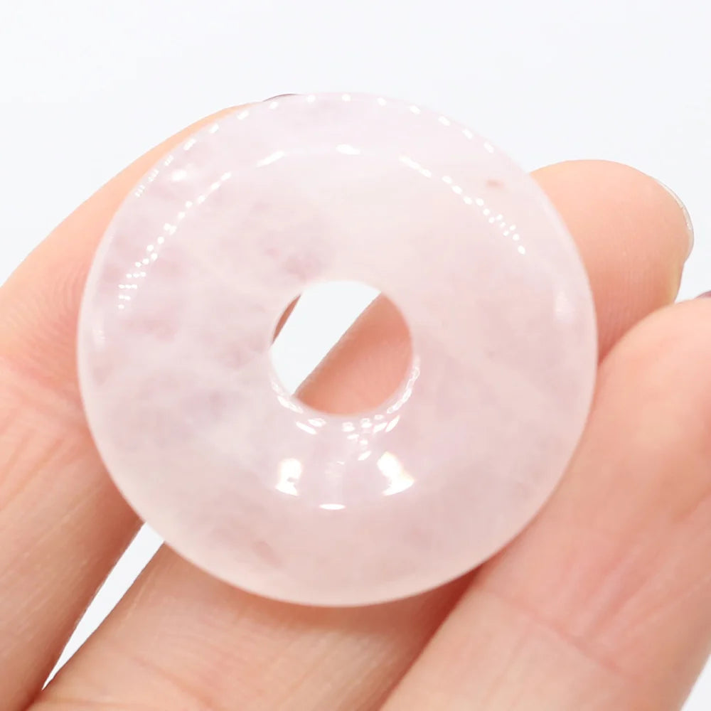 Natural Stone Donut Charms – 30mm Semi-Porous Beads for DIY Jewelry Making - Image 19