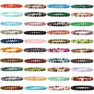 6MM Natural Agate Bead Stretch Bracelet – Healing Energy Jewelry for Men & Women
