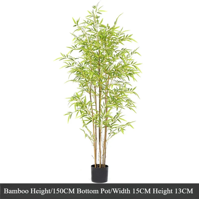 Artificial Bamboo Tree with Real Trunk – Lifelike Faux Plant for Indoor Home Decor - Image 8