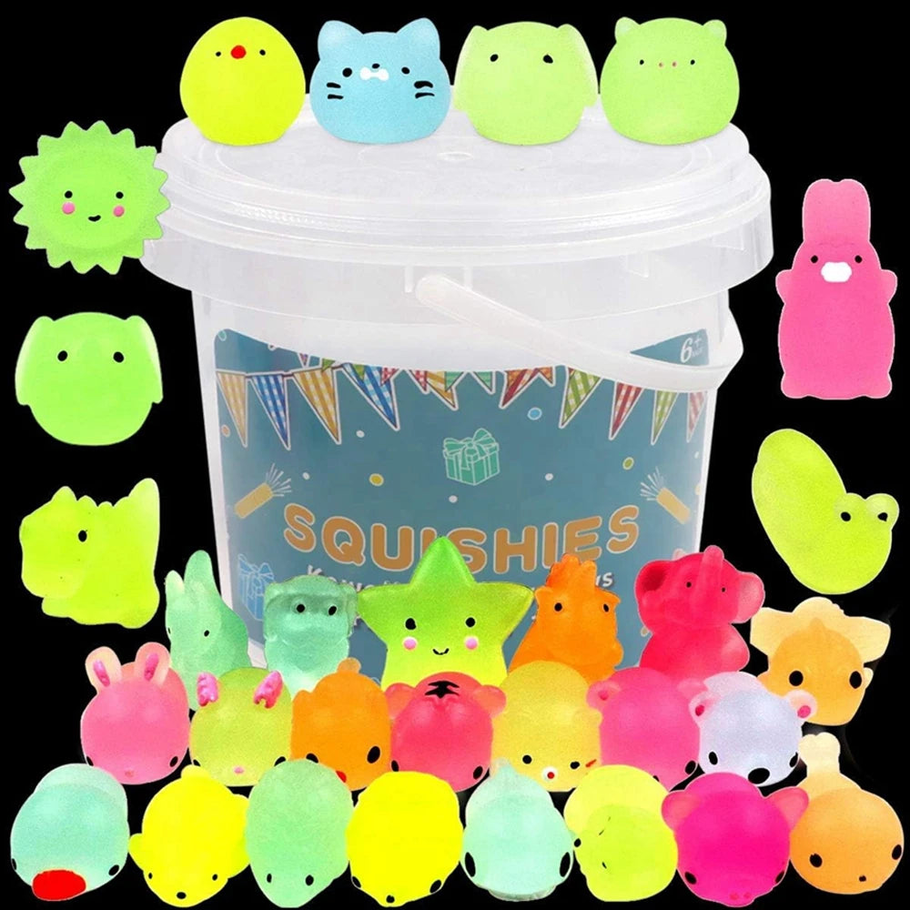 Kawaii Animals Squishies - 12/36PCS Glow in the Dark Stress Relief Toys